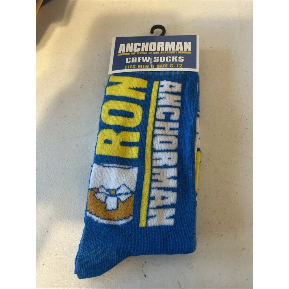 New Anchorman  Ron Socks Size 6-12 Novelty